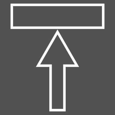 Yukarı ince çizgi vektör simgesi itmek