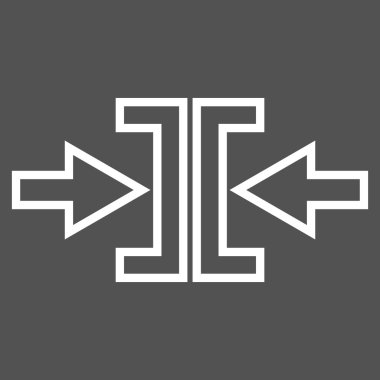 Basınç okları yatay ince çizgi vektör simgesi