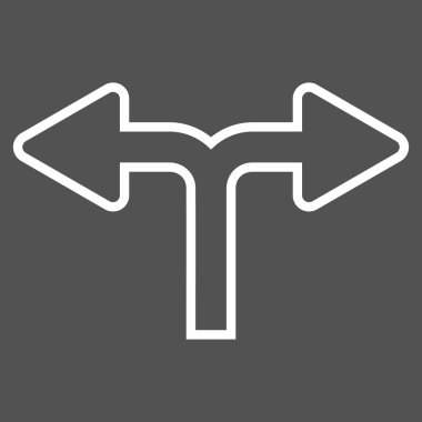 Sol bölme ok sağ kontur vektör simgesi