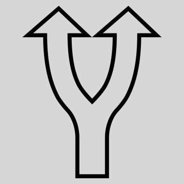 Kontur vektör simge yukarı çatallanma ok