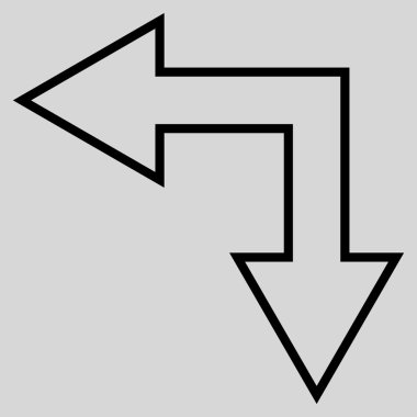 Kontur vektör simgesi sol seçim ok