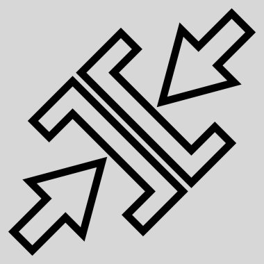 Basınç okları çapraz kontur vektör simgesi