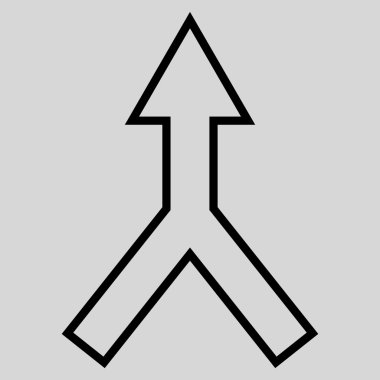 Kontur vektör simge yukarı ok bağlanmak