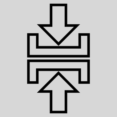 Basınç okları dikey kontur vektör simgesi