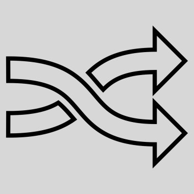 Okları yatay anahat vektör simge mix