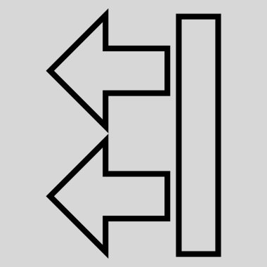 Oklar sol ince çizgi vektör simgesi hareket