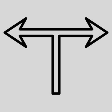 Ok sol sağ kontur vektör simgesi bölmek