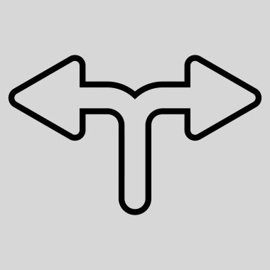 Bifurkasyon ok sol şu ince çizgi vektör simgesi