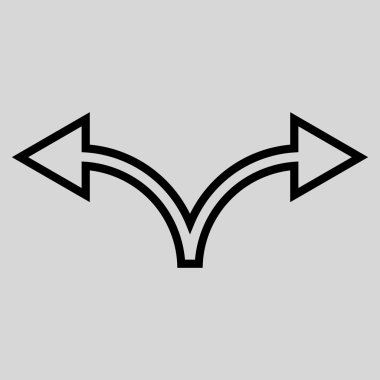 Ok sol doğru anahat vektör simgesi bölmek