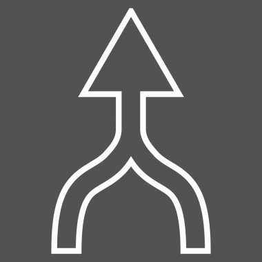 İnce çizgi vektör simge yukarı ok birleştirmek