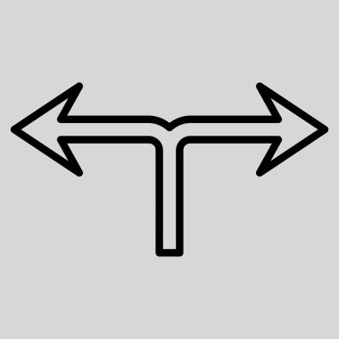 Ok sol doğru anahat vektör simgesi bölmek