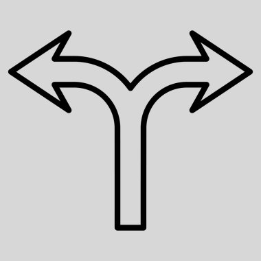 Seçimi ok sol sağ kontur vektör simgesi