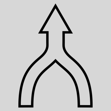 Kontur vektör simge yukarı ok bağlanmak