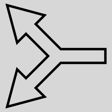 Kavşak ok sol kontur vektör simgesi