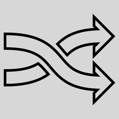 Okları yatay kontur vektör simge mix