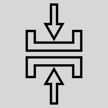 Basınç dikey anahat vektör simgesi