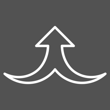 İnce çizgi vektör simge yukarı birlikte ok