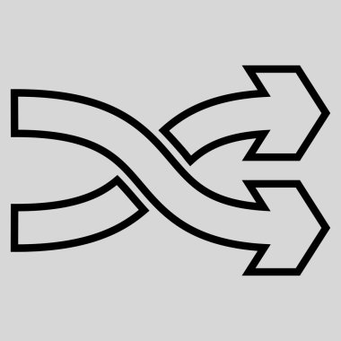 Okları yatay anahat vektör simge mix