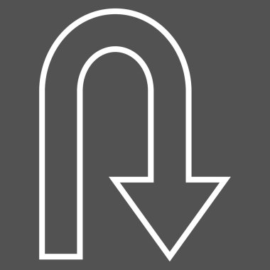 Geri kontur vektör simge açmak