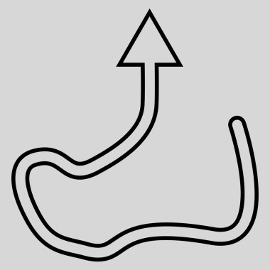 Eğrinin yön anahat vektör simgesi