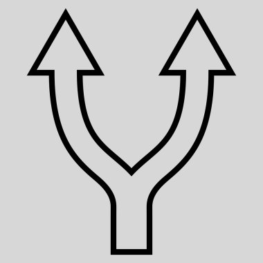 Kontur vektör simge yukarı çatallanma ok