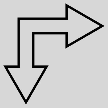 Anahat vektör simgesi aşağı seçim oku