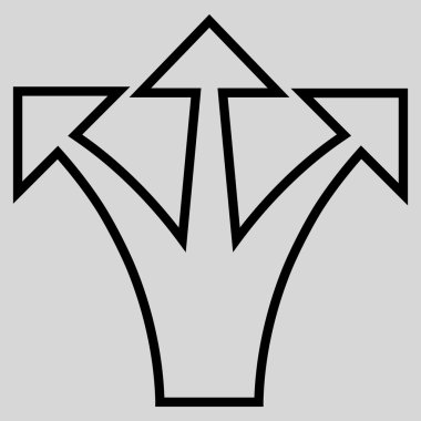 Kontur vektör simge yukarı kavşak ok