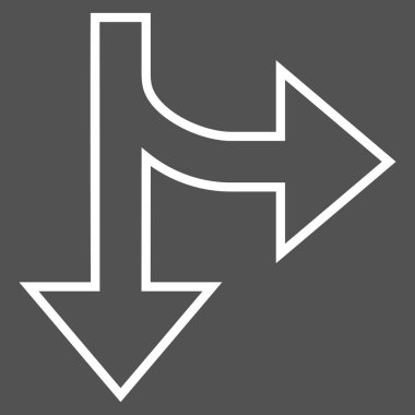 Kontur vektör simgesi aşağı yön bölme