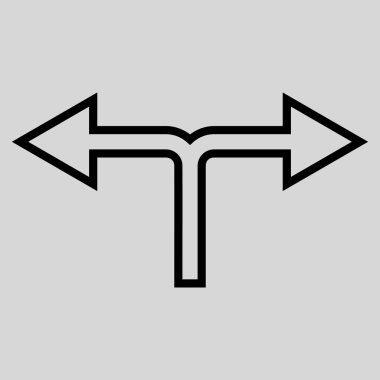 Seçimi ok sol sağ kontur vektör simgesi