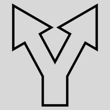 Anahat vektör simge yukarı kavşak ok