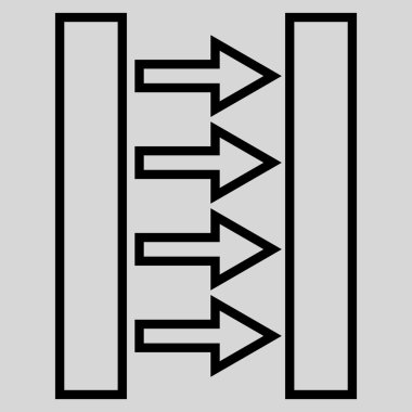 Basınç yatay anahat vektör simgesi