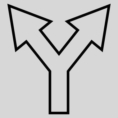 Kavşak ok sol şu ince çizgi vektör simgesi