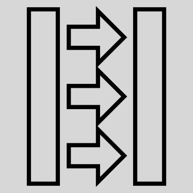 Basınç yatay anahat vektör simgesi