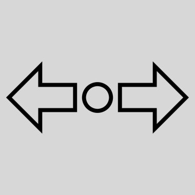 Okları yatay kontur vektör simgesini genişletin