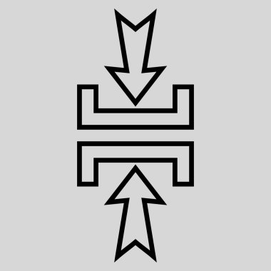 Basınç dikey anahat vektör simgesi