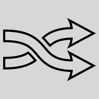 Okları yatay anahat vektör simge mix