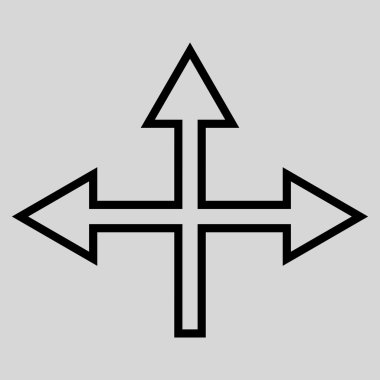 Kavşak okları anahat vektör simgesi