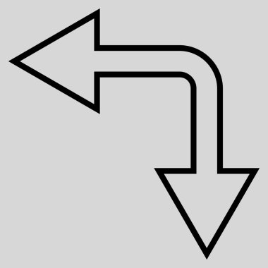 Kontur vektör simgesi sol seçim ok