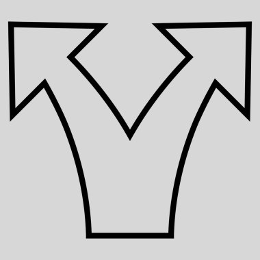 Ok anahat vektör simgesi bölmek