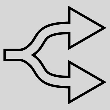 Kontur vektör simgesi sağ birleşim ok