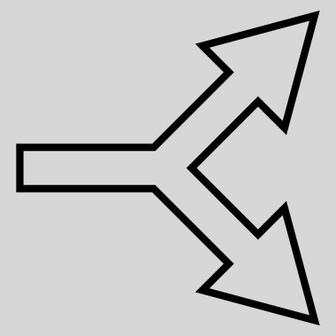 Kontur vektör simgesi sağ birleşim ok