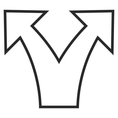 Ok kontur vektör simgesi bölmek