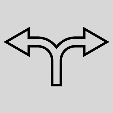 Split ok sol doğru anahat vektör simgesi