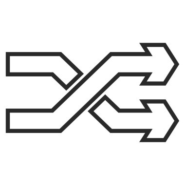 Okları yatay anahat vektör simge mix