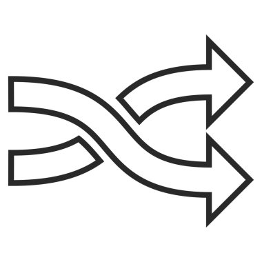 Okları yatay anahat vektör simge mix