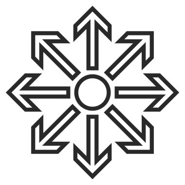 Oklar kontur vektör simge en üst düzeye çıkarmak