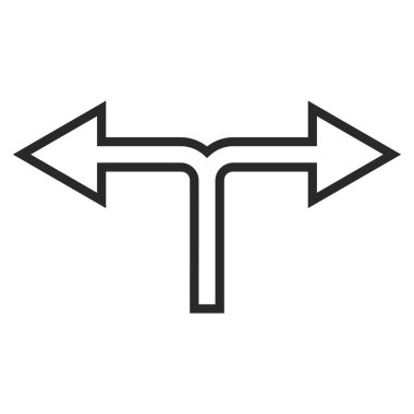 Sol seçim ok sağ kontur vektör simgesi