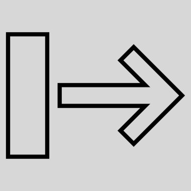 Çekme oku sağ kontur vektör simgesi