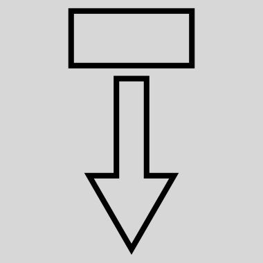 Anahat vektör simgesi aşağı çekme ok