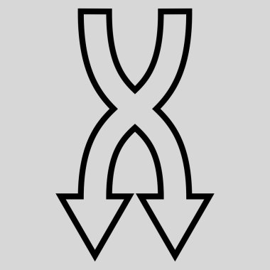 Kontur vektör simgesi aşağı okları shuffle